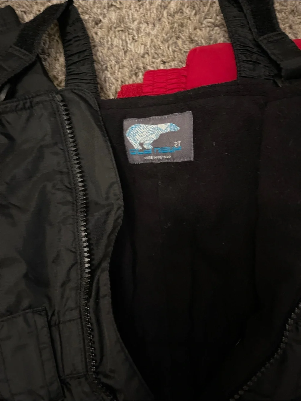 Baby gap feather filled down jacket & 2t and old navy lined snow pants bundle